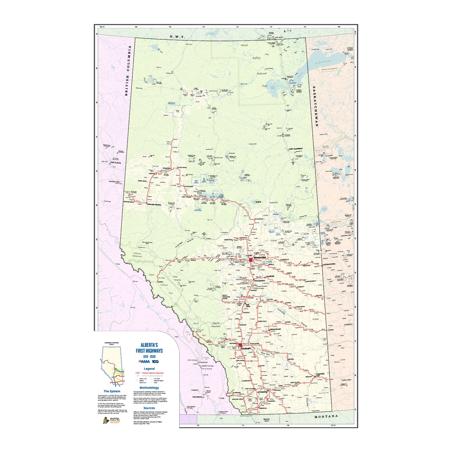 Alberta’s First Highways Map
